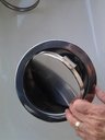 Ver imagem 5 de Lixeira Pia Cozinha Embutir No Granito Em Inox 6lt 20X30 CM Tampa Giratoria Basculante