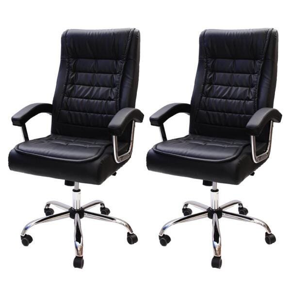 Kit 2 Cadeiras de Escritório Presidente Executiva Big com Molas Ensacadas Confortável Giratória - 1