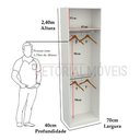 Ver imagem 4 de Armário Arara Dupla M24 100% Mdf (closet Lojas Cabideiro) - Branco
