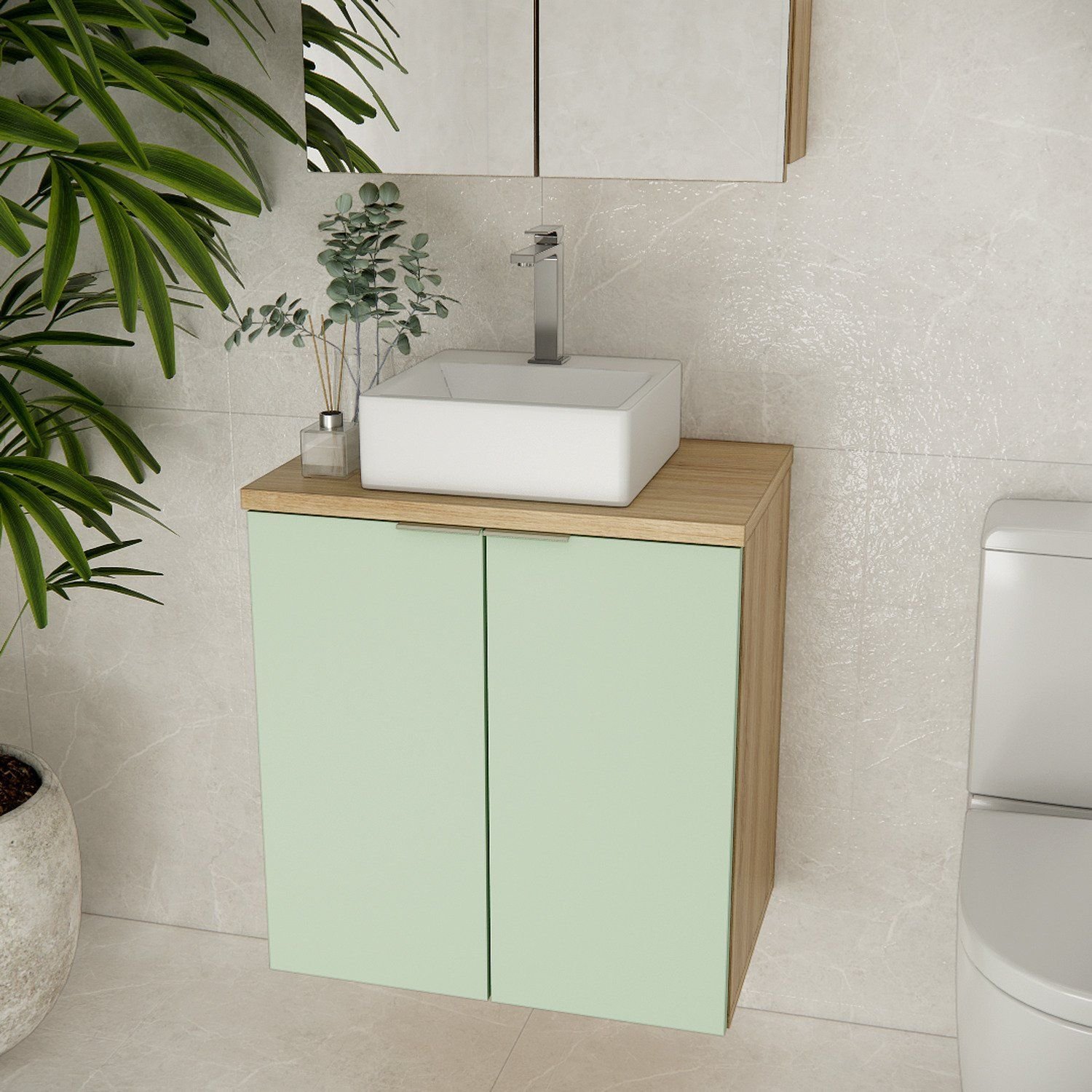 Gabinete de Banheiro com Cuba 60cm Gab4008 Nature | MadeiraMadeira
