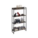 Ver imagem 1 de Estante Multiuso Para Escritório Industrial 04 Prateleiras Areta 145x80cm C01 Onix- Lyam Decor