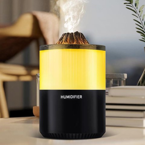 Umidificador Luminaria Vulcao Climatizador Ar Decoraçao Sala Estar Quarto Casa Mesa Escrivaninha