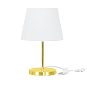 Abajur Eros Dome Branco Base Redonda Dourada