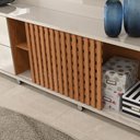 Ver mais imagens de Estante Home 2,10m Lukaliam Móveis para TV até 70 Polegadas com LED no Nicho 1 Porta Correr Ripado