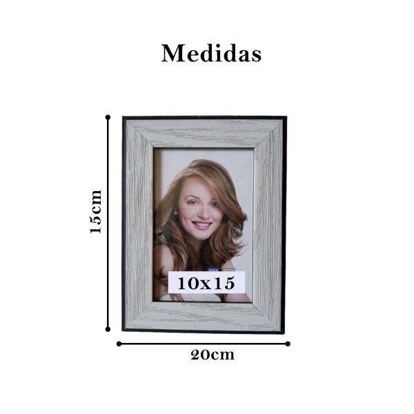 Porta retrato moldura preta e branca - 6un - 10x15 - 2
