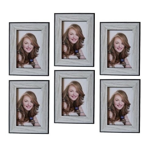 Porta retrato moldura preta e branca - 6un - 10x15