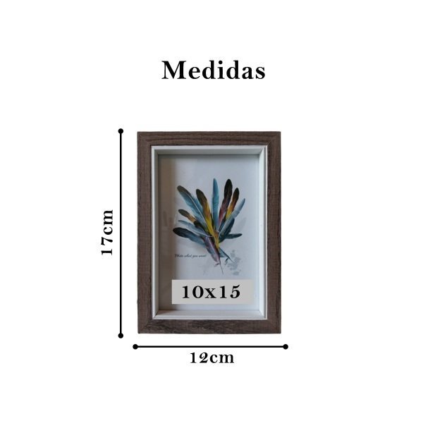 Porta retrato moldura madeira escura - 3un - 10x15 - 2