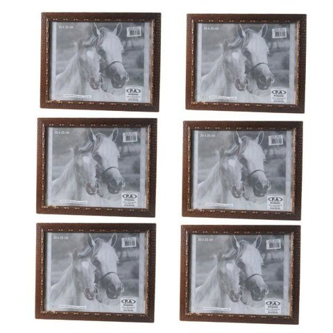 Porta Retrato Horizontal Moldura Trançada Marrom - 6un 20x25