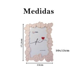 Porta Retrato Rosa Claro Love Presente Namorado kit 6 und - 2