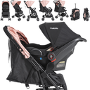 Ver imagem 3 de Carrinho de Bebe com Bebe Conforto e Base Kiddo Mascote Rosa