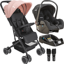 Ver imagem 1 de Carrinho de Bebe com Bebe Conforto e Base Kiddo Mascote Rosa