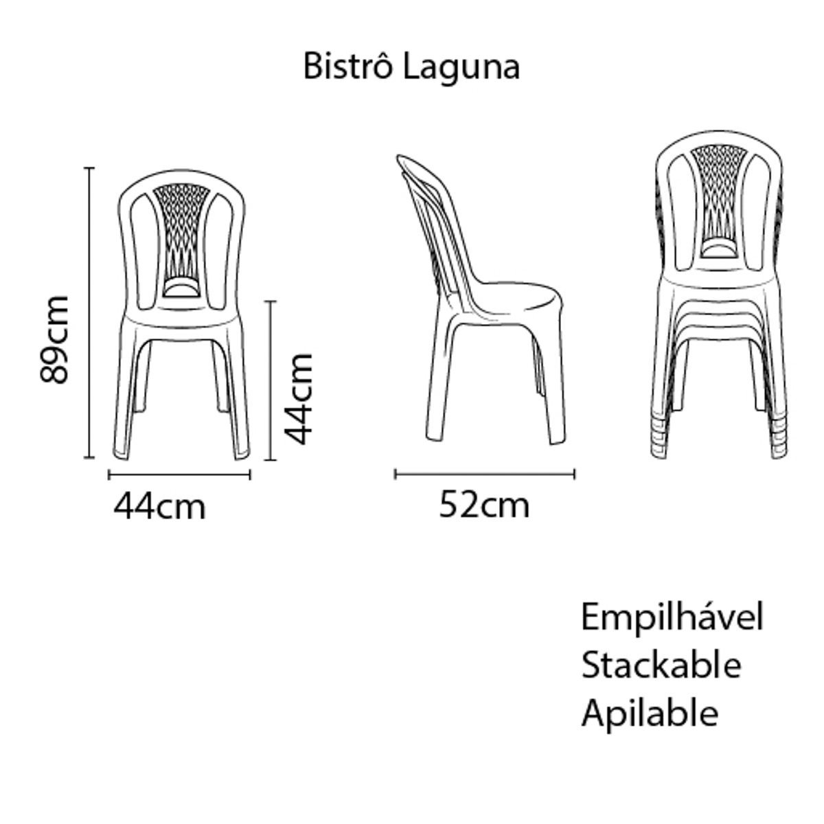 Cadeira Tramontina Torres Basic Economy sem Braços em Polipropileno Branco Tramontina - 9