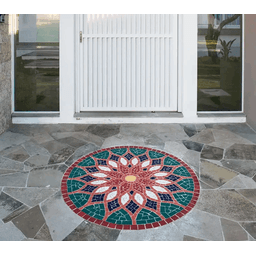 Mandala Indiana Piso Mosaico Vitral Árabe Cerâmico 100cm - 2