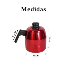 Leiteira fervedor vermelha Rubi craqueada com tampa 1,2 L - 2