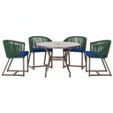Ver imagem 1 de Mesa com 4 Cadeiras e Noronha Estofado 10 Trama Original Verde
