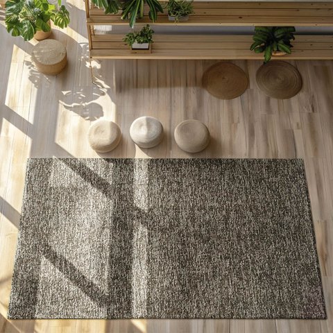 Tapete Sisal Sala Quarto 200x250 Tecido Sintético Mesclado - Argila Bege