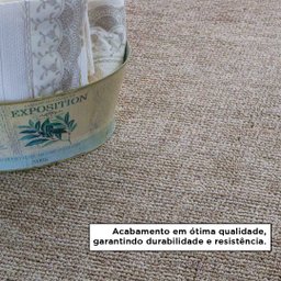 Tapete Sisal Sala Quarto 200x250 Tecido Sintético Mesclado - Argila Bege - 5