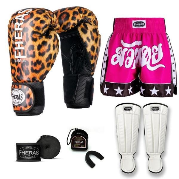 Kit Boxe Muay Thai Fheras Top Onça (03000802) - 7