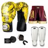 Kit Boxe Muay Thai Fheras Top Grafite Amarelo (03001523) - 7
