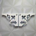 Ver imagem 7 de Par Mãos Francesas Ornamentada Decorativa 20cm Menino Carro e Avião Branco Aço