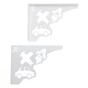 Ver imagem 1 de Par Mãos Francesas Ornamentada Decorativa 20cm Menino Carro e Avião Branco Aço