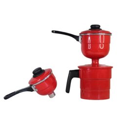 Cuscuzeiro individual para duas pessoas cuscuz não inox: Vermelho - 1