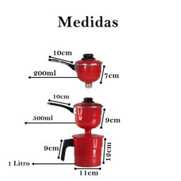 Cuscuzeiro individual para duas pessoas cuscuz não inox: Vermelho - 2