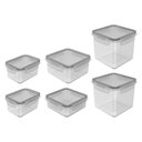 Ver imagem 1 de Conjunto de Potes Organizadores de Geladeira Click Retangular 6 Peças Transparente ou