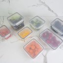 Ver imagem 2 de Conjunto de Potes Organizadores de Geladeira Click Retangular 6 Peças Transparente ou