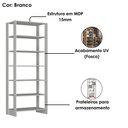 Ver imagem 5 de Estante Multiuso 6 Prateleiras Ey103 200x80 Cm Branco Novam