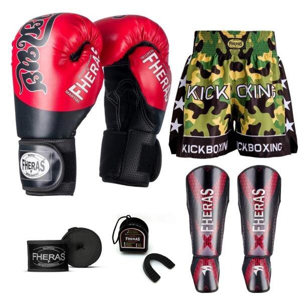 Kit Boxe Muay Thai Fheras Top Tailandesa Vermelho (03002706) - 7