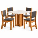 Ver imagem 2 de Conjunto Sala de Jantar 4 Lugares Mesa Quadrada Tampo de MDP Jady