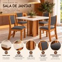 Ver imagem 5 de Conjunto Sala de Jantar 4 Lugares Mesa Quadrada Tampo de MDP Jady
