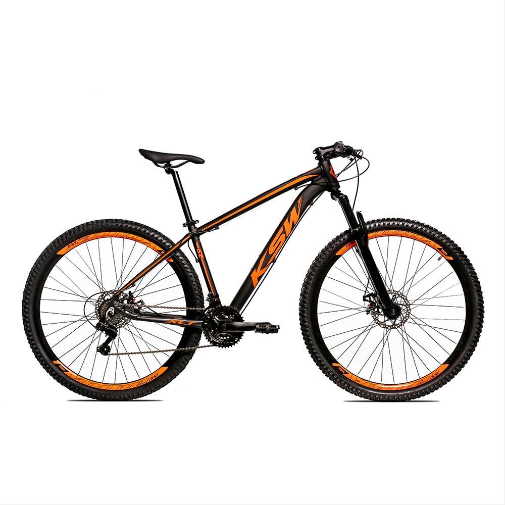 Bicicleta Alumínio Aro 29 Ksw 24 Velocidades Freio a Disco Preto_Laranja_Fosco 19 KRW16 - 1