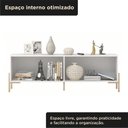 Ver imagem 5 de Rack Sala 100% MDF para TV até 60 Polegadas com Pés em Metalon 164x54x40cm Branco Fosco