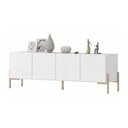 Ver imagem 4 de Rack Sala 100% MDF para TV até 60 Polegadas com Pés em Metalon 164x54x40cm Branco Fosco