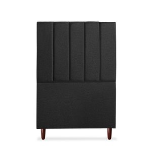 Cabeceira Estofada Cama Box Solteiro Carla 110cm Linho:preto