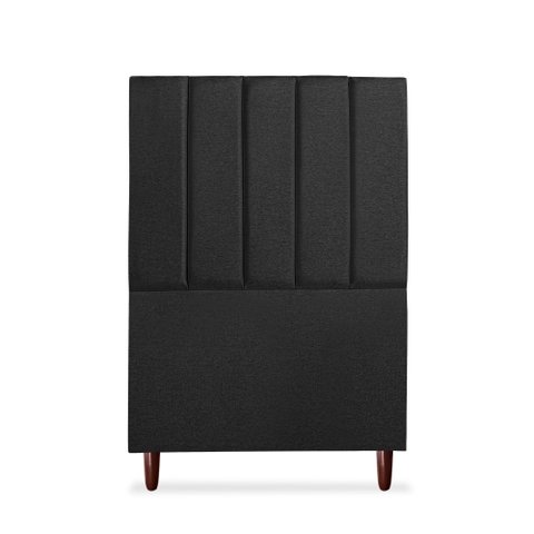 Cabeceira Estofada Cama Box Solteiro Carla 110cm Linho:preto