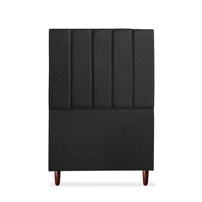 Cabeceira Estofada Cama Box Solteiro Carla 110cm Linho:preto