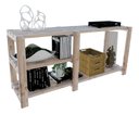 Ver imagem 2 de Conjunto Armário Moderno Para Brinquedos Design Original Madeira Pinus Até 15Kg e Aparador Botas 50x