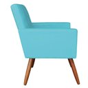 Ver imagem 7 de Kit 2 Poltronas E Puff Redonda Azul Turquesa e Castanho