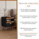 Ver imagem 3 de Kit 2 Mesa Cabeceira Sal Organizadora para Quarto Estilo Retrô com Gaveta - Preto/Naturale