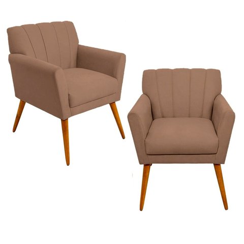 Kit 2 Poltrona Decorativa Miami para Sala de Estar Recepção