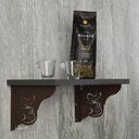Ver imagem 2 de Par Mãos Francesas Decorativas 20cm Cantinho do Café Xícara Coração Marrom Aço