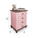 Ver imagem 5 de Mesa de Cabeceira 4 Gavetas Retrô Pés Bola Madeira Florença - Laca Rosa Algodão Doce/imbuia