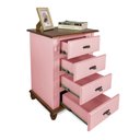 Ver imagem 2 de Mesa de Cabeceira 4 Gavetas Retrô Pés Bola Madeira Florença - Laca Rosa Algodão Doce/imbuia