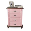 Ver imagem 3 de Mesa de Cabeceira 4 Gavetas Retrô Pés Bola Madeira Florença - Laca Rosa Algodão Doce/imbuia