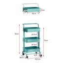 Ver imagem 4 de Carrinho Organizador Multiuso 3 Prateleiras Preto Em Aço