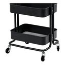 Ver imagem 3 de Carrinho Organizador Multiuso 3 Prateleiras Preto Em Aço