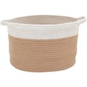 Ver imagem 3 de Cesta Decorativa Organizadora Cachepô Tecido Branco 3 Peças Allegra